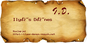 Ilyés Dénes névjegykártya